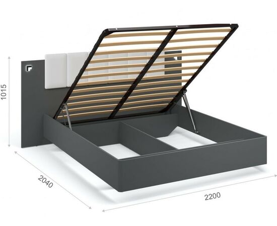 Кровать «Мишель» 160x200 п/м, Антрацит, изображение 3 | Интернет магазин мебели и декора LifeDekor