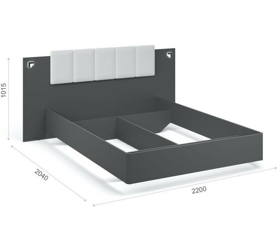 Кровать «Мишель» 160x200, Антрацит, изображение 3 | Интернет магазин мебели и декора LifeDekor