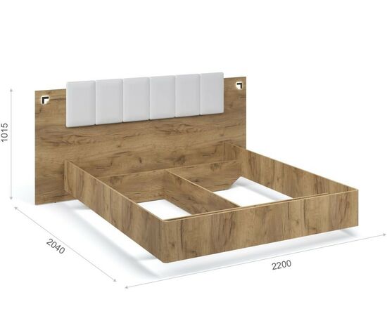 Кровать «Мишель» 160x200, Дуб крафт золотой, изображение 3 | Интернет магазин мебели и декора LifeDekor