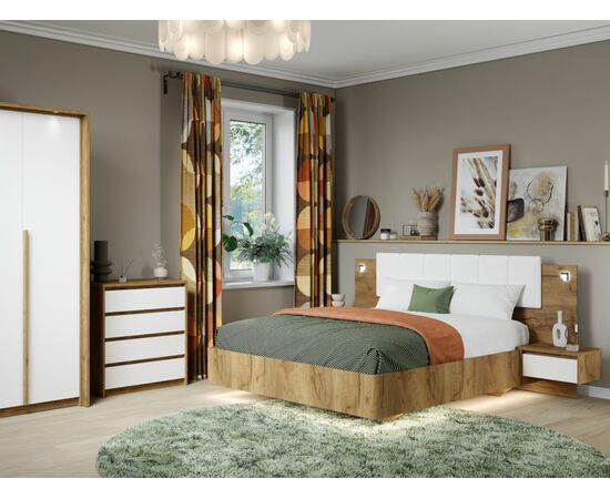 Кровать «Мишель» 160x200 п/м, Дуб крафт золотой, изображение 4 | Интернет магазин мебели и декора LifeDekor