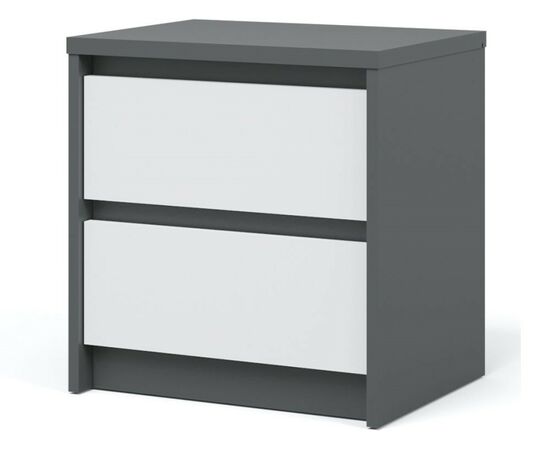 Тумба «Мишель» 2ящ, Антрацит/Белый жемчуг, изображение 2 | Интернет магазин мебели и декора LifeDekor