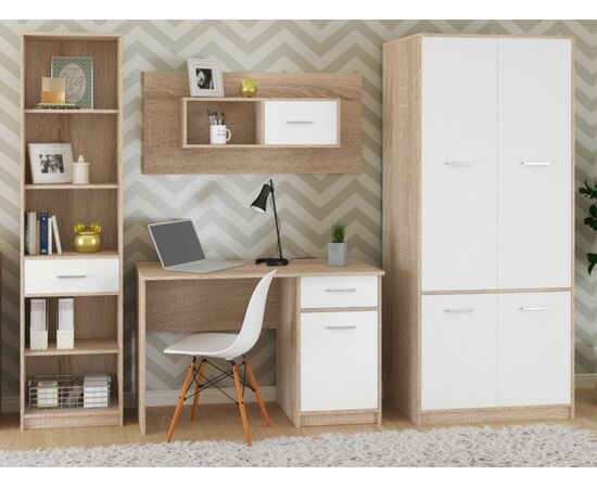 Шкаф-пенал «Стелс» 1ящ, Дуб сонома/белый, изображение 5 | Интернет магазин мебели и декора LifeDekor