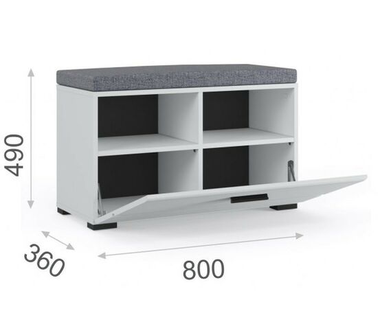 Тумба «Йорк» 1д, Белый/белый глянец, изображение 3 | Интернет магазин мебели и декора LifeDekor