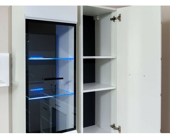 Пенал-витрина «Йорк» навесная (02), Белый/белый глянец, изображение 6 | Интернет магазин мебели и декора LifeDekor