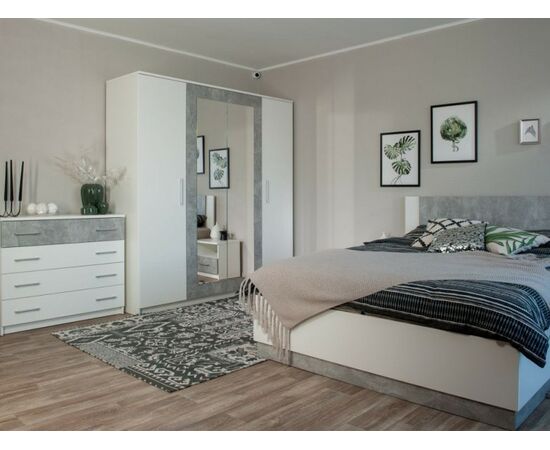 Спальня «Аврора» 4дв шк, Белый/Ателье светлый | Интернет магазин мебели и декора LifeDekor