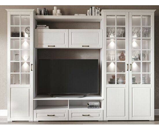 Гостиная «Лацио-2», Белый/Белое дерево | Интернет магазин мебели и декора LifeDekor