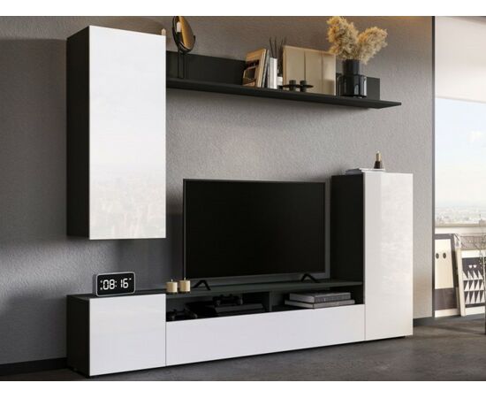 Стенка «Нео», Антрацит/Белый бриллиант | Интернет магазин мебели и декора LifeDekor