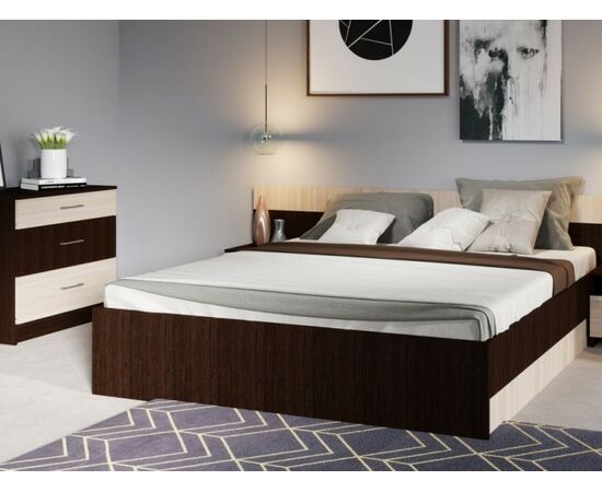 Спальня «Алена» без шкафа, Венге/Дуб молочный | Интернет магазин мебели и декора LifeDekor