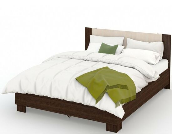 Кровать «Аврора» 140*200 (основание ЛДСП), Венге/Дуб молочный | Интернет магазин мебели и декора LifeDekor