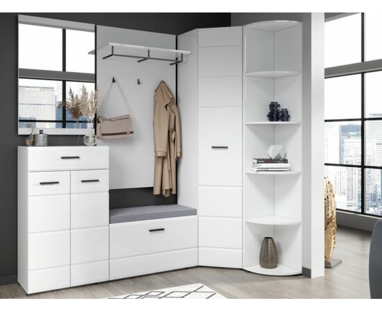 Шкаф «Йорк» 62, Белый/белый глянец, изображение 4 | Интернет магазин мебели и декора LifeDekor