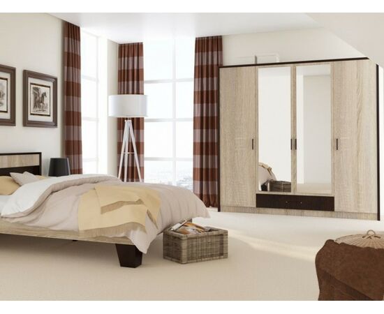 Спальня «Эшли» 4дв шк, Венге/сонома | Интернет магазин мебели и декора LifeDekor