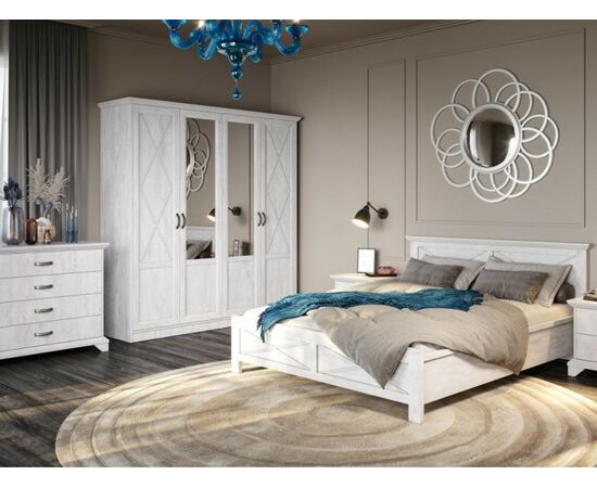 Спальня «Лорена» 4дв шк, Бетон Паин белый | Интернет магазин мебели и декора LifeDekor
