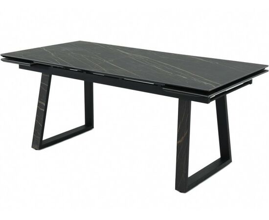 Стол «Monaco» Quadro, Noir desir Bocciardato, каркас черный | Интернет магазин мебели и декора LifeDekor