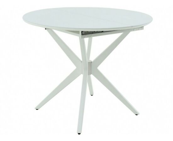 Стол «Оскар» D950 GLASS, стекло белое | Интернет магазин мебели и декора LifeDekor