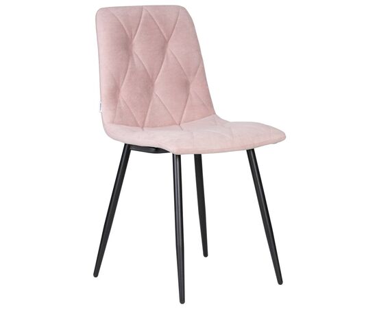 Набор 4 шт Стул обеденный DOBRIN CHILLY ROMBO, Розовый Simple 03, основание черное, Вариант: Розовый Simple 03, основание черное, изображение 2 | Интернет магазин мебели и декора LifeDekor