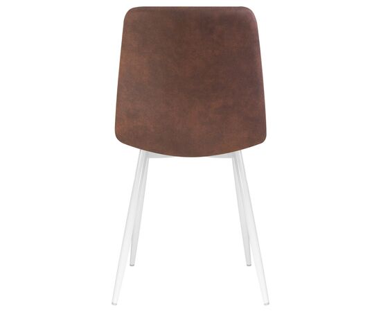 Стул обеденный DOBRIN ALEX, белые ножки, коричневая микрофибра (PK-03), Вариант: белые ножки, коричневая микрофибра (PK-03), изображение 5 | Интернет магазин мебели и декора LifeDekor