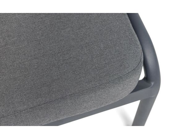 "Ронда" кресло плетеное из роупа, каркас алюминий темно-серый (RAL7024) муар, роуп серый 40 мм tex, ткань темно-серая 027, изображение 8 | Интернет магазин мебели и декора LifeDekor