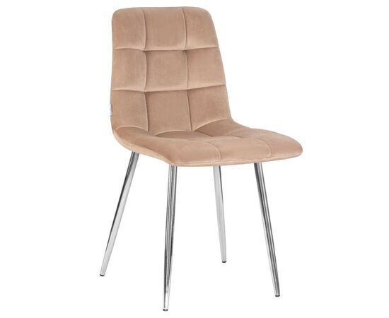 Стул обеденный DOBRIN ALEX, хром ножки, мокко велюр (V108-104),, Вариант: хром ножки, мокко велюр (V108-104), | Интернет магазин мебели и декора LifeDekor