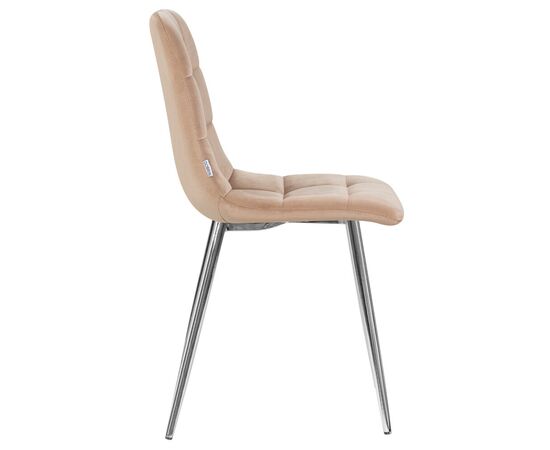 Стул обеденный DOBRIN ALEX, хром ножки, мокко велюр (V108-104),, Вариант: хром ножки, мокко велюр (V108-104),, изображение 3 | Интернет магазин мебели и декора LifeDekor