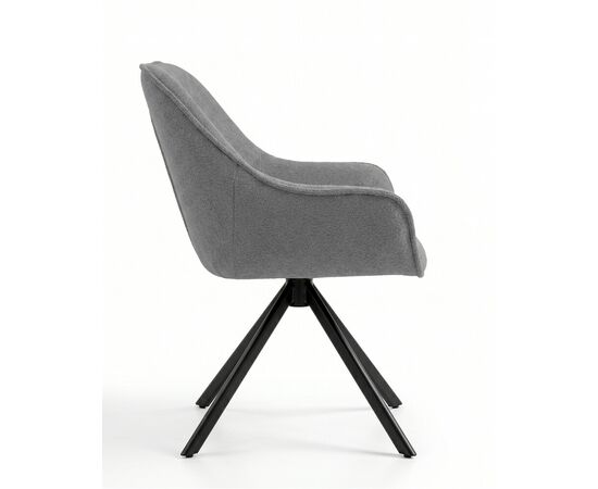 Стул DikLine 254 поворотный, BL13 серый, ножки черные, изображение 5 | Интернет магазин мебели и декора LifeDekor