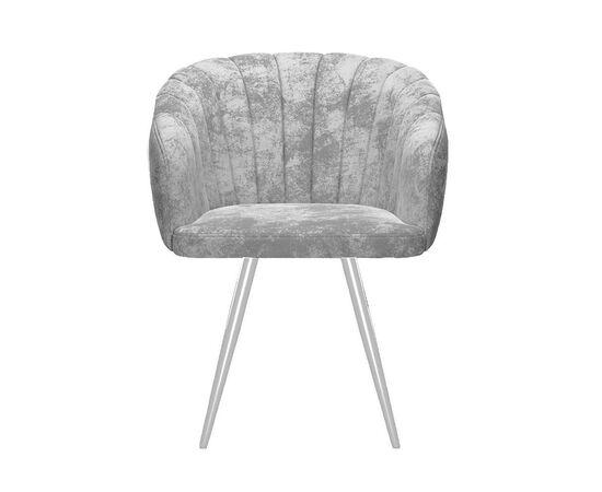 Стул DikLine 442М поворотный, M13 светло-серый, ножки белые, изображение 4 | Интернет магазин мебели и декора LifeDekor