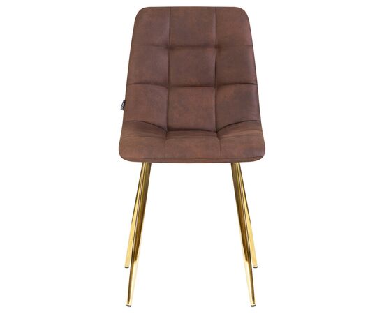 Стул обеденный DOBRIN ALEX, золотые ножки, коричневая микрофибра (PK-03), Вариант: золотые ножки, коричневая микрофибра (PK-03), изображение 6 | Интернет магазин мебели и декора LifeDekor