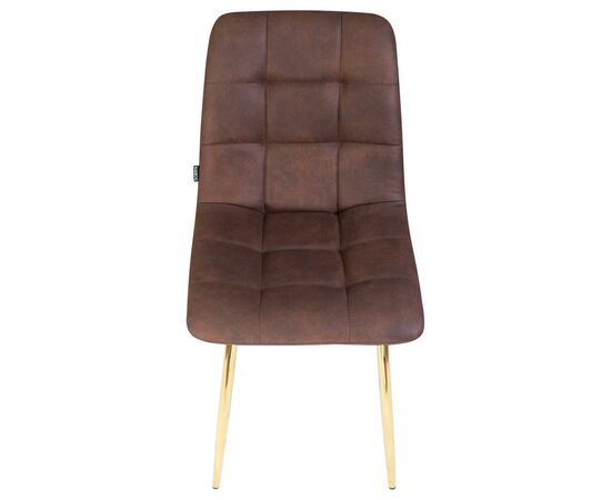 Стул обеденный DOBRIN ALEX, золотые ножки, коричневая микрофибра (PK-03), Вариант: золотые ножки, коричневая микрофибра (PK-03), изображение 7 | Интернет магазин мебели и декора LifeDekor