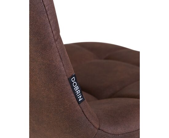 Стул обеденный DOBRIN ALEX, золотые ножки, коричневая микрофибра (PK-03), Вариант: золотые ножки, коричневая микрофибра (PK-03), изображение 8 | Интернет магазин мебели и декора LifeDekor