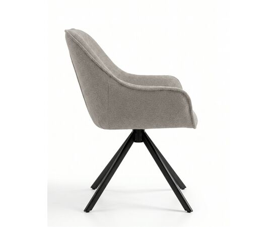 Стул DikLine 254 поворотный, BL02 бежевый, ножки черные, изображение 3 | Интернет магазин мебели и декора LifeDekor