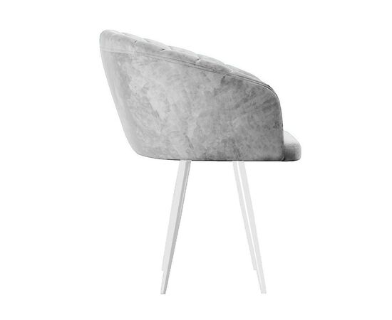 Стул DikLine 442М поворотный, M13 светло-серый, ножки белые, изображение 3 | Интернет магазин мебели и декора LifeDekor