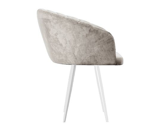 Стул DikLine 442М поворотный, M02 бежевый, ножки белые, изображение 3 | Интернет магазин мебели и декора LifeDekor