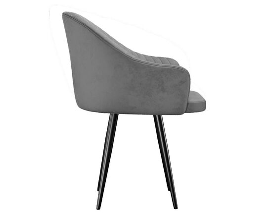 Стул DikLine 439М поворотный, C56 серый, ножки черные, изображение 3 | Интернет магазин мебели и декора LifeDekor