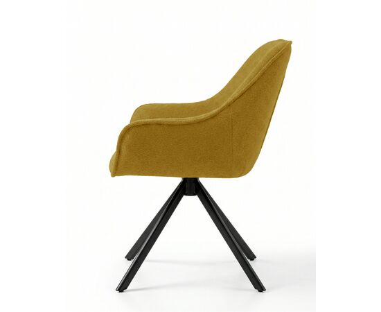 Стул DikLine 254 поворотный, BL08 горчица, ножки черные, изображение 5 | Интернет магазин мебели и декора LifeDekor