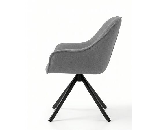 Стул DikLine 254 поворотный, BL13 серый, ножки черные, изображение 3 | Интернет магазин мебели и декора LifeDekor