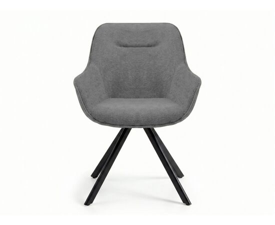 Стул DikLine 254 поворотный, BL13 серый, ножки черные, изображение 4 | Интернет магазин мебели и декора LifeDekor