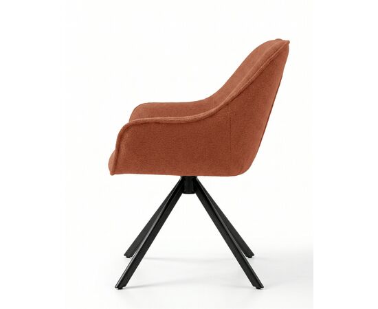 Стул DikLine 254 поворотный, BL07 терракотовый, ножки черные, изображение 5 | Интернет магазин мебели и декора LifeDekor