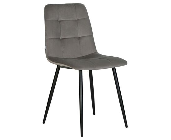 Набор 4 шт Стул обеденный DOBRIN CHILLY, Темно-серый Holland 18, основание черное, Вариант: Темно-серый Holland 18, основание черное, изображение 2 | Интернет магазин мебели и декора LifeDekor