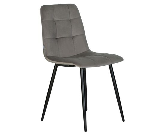 Набор 4 шт Стул обеденный DOBRIN CHILLY, Темно-серый Holland 18, основание черное, Вариант: Темно-серый Holland 18, основание черное, изображение 4 | Интернет магазин мебели и декора LifeDekor