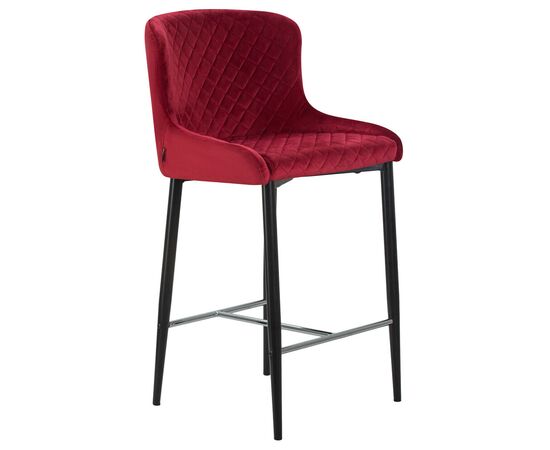 Набор 2 шт Стул полубарный DOBRIN CHRISTIAN'65, черные ножки, бордовый велюр (V108-85), Вариант: черные ножки, бордовый велюр (V108-85), изображение 3 | Интернет магазин мебели и декора LifeDekor