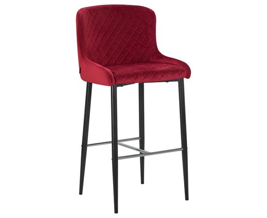Набор 2 шт Стул барный DOBRIN CHRISTIAN'75, черные ножки, бордовый велюр (V108-85), Вариант: черные ножки, бордовый велюр (V108-85), изображение 2 | Интернет магазин мебели и декора LifeDekor