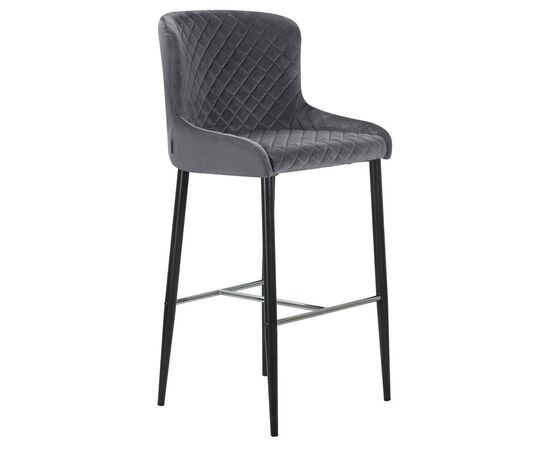Набор 2 шт Стул барный DOBRIN CHRISTIAN'75, черные ножки, темно-серый велюр (V108-91), Вариант: черные ножки, темно-серый велюр (V108-91), изображение 3 | Интернет магазин мебели и декора LifeDekor