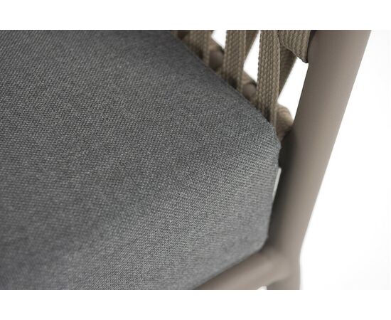 "Комо" лаунж-зона 4-местная плетеная из роупа (веревки), каркас алюминиевый бежево-серый, роуп серо-коричневый, изображение 9 | Интернет магазин мебели и декора LifeDekor