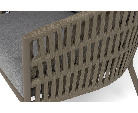 "Комо" лаунж-зона 4-местная плетеная из роупа (веревки), каркас алюминиевый бежево-серый, роуп серо-коричневый, изображение 13 | Интернет магазин мебели и декора LifeDekor