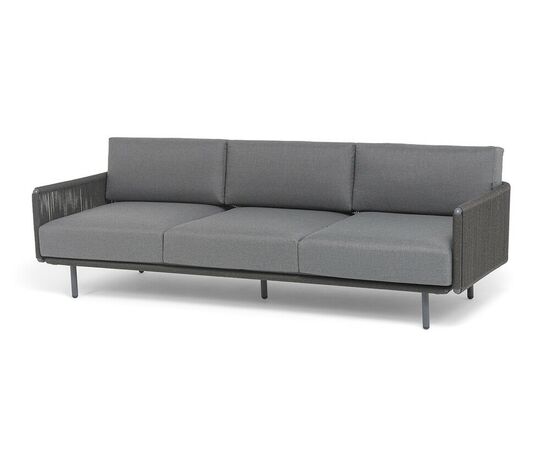 "Джелло" лаунж-зона 5-местная плетеная из роупа (веревки), каркас алюминиевый темно-серый, роуп темно-серый, изображение 3 | Интернет магазин мебели и декора LifeDekor