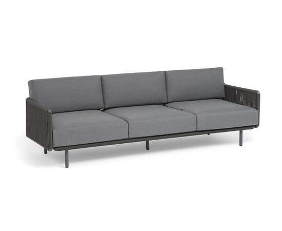 "Джелло" лаунж-зона 5-местная плетеная из роупа (веревки), каркас алюминиевый темно-серый, роуп темно-серый, изображение 4 | Интернет магазин мебели и декора LifeDekor