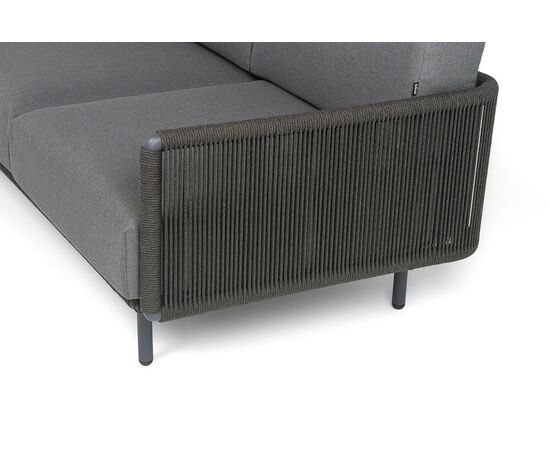 "Джелло" лаунж-зона 5-местная плетеная из роупа (веревки), каркас алюминиевый темно-серый, роуп темно-серый, изображение 5 | Интернет магазин мебели и декора LifeDekor