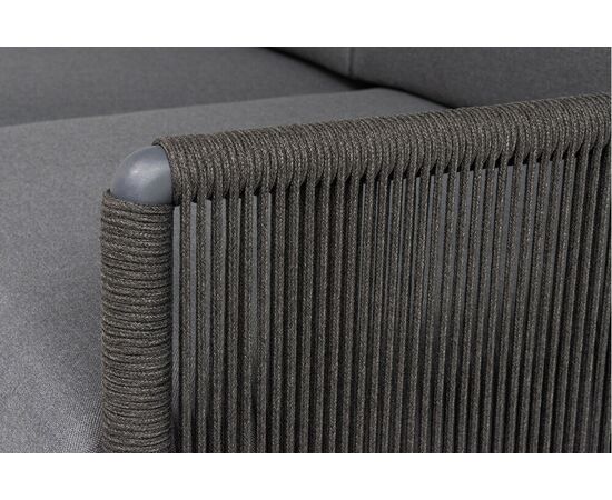 "Джелло" лаунж-зона 5-местная плетеная из роупа (веревки), каркас алюминиевый темно-серый, роуп темно-серый, изображение 6 | Интернет магазин мебели и декора LifeDekor