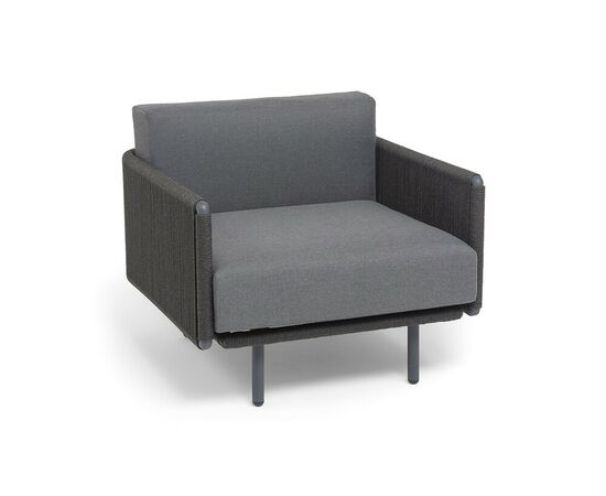 "Джелло" лаунж-зона 5-местная плетеная из роупа (веревки), каркас алюминиевый темно-серый, роуп темно-серый, изображение 9 | Интернет магазин мебели и декора LifeDekor