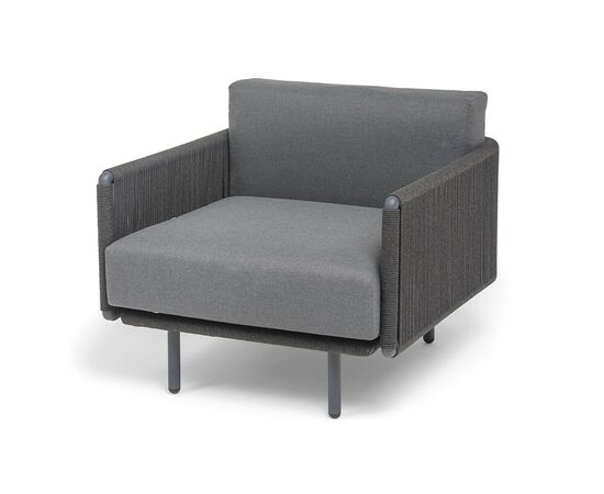 "Джелло" лаунж-зона 5-местная плетеная из роупа (веревки), каркас алюминиевый темно-серый, роуп темно-серый, изображение 10 | Интернет магазин мебели и декора LifeDekor