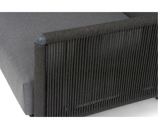 "Джелло" лаунж-зона 5-местная плетеная из роупа (веревки), каркас алюминиевый темно-серый, роуп темно-серый, изображение 12 | Интернет магазин мебели и декора LifeDekor